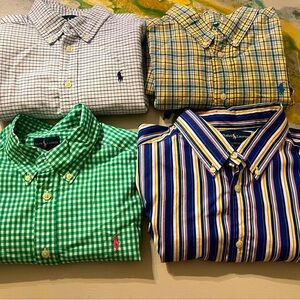 Ralph Lauren Polo dress shirt Boys 14-16 lot of 4 Long-sleeve Button down teen
